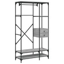 vidaXL szürke sonoma szerelt fa ruhásszekrény fiókokkal 100x40x180 cm