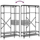 vidaXL szürke sonoma szerelt fa ruhásszekrény fiókokkal 100x40x180 cm