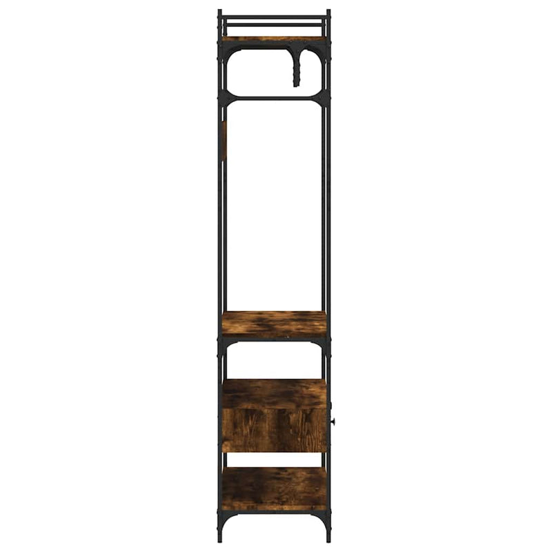 vidaXL füstös tölgy szerelt fa ruhásszekrény fiókokkal 89x39x184,5 cm