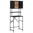 vidaXL fekete mosógépszekrény 68x48,5x194 cm