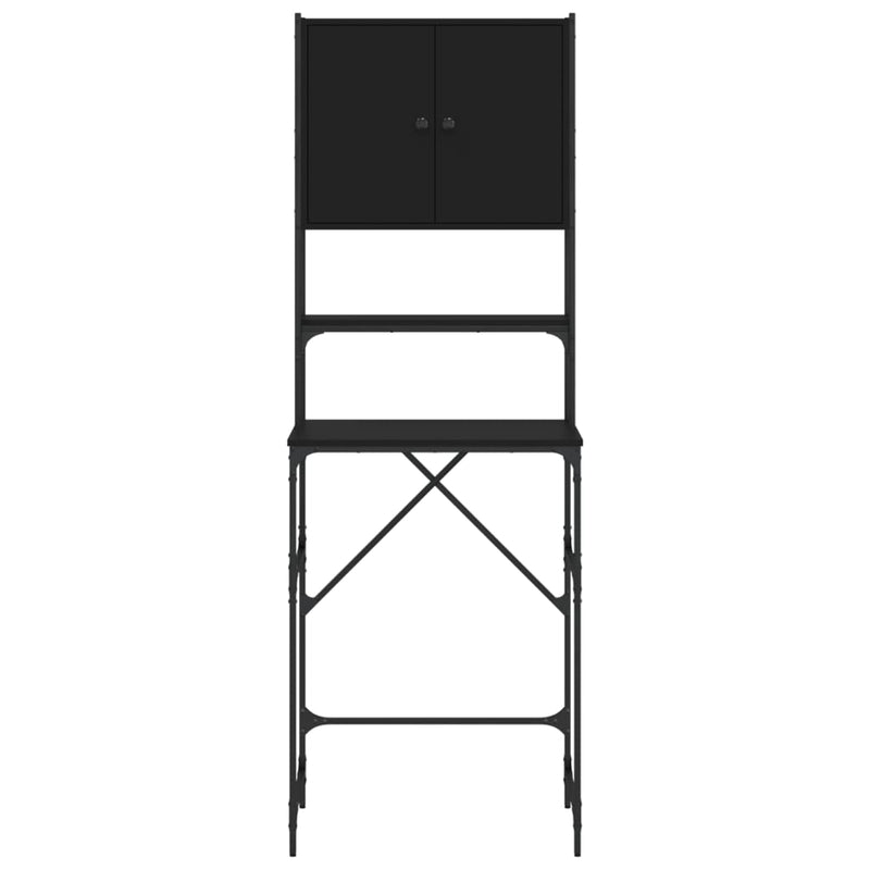 vidaXL fekete mosógépszekrény 68x48,5x194 cm