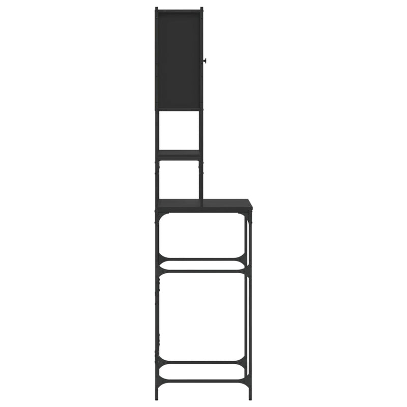 vidaXL fekete mosógépszekrény 68x48,5x194 cm