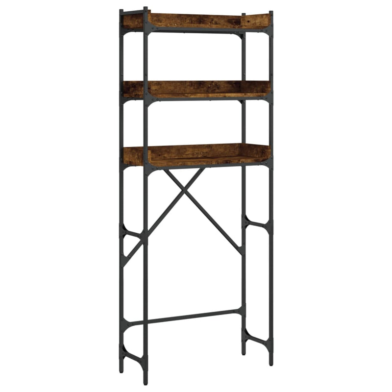 vidaXL füstös tölgy színű szerelt fa mosógéppolc 67 x 25 x 163 cm