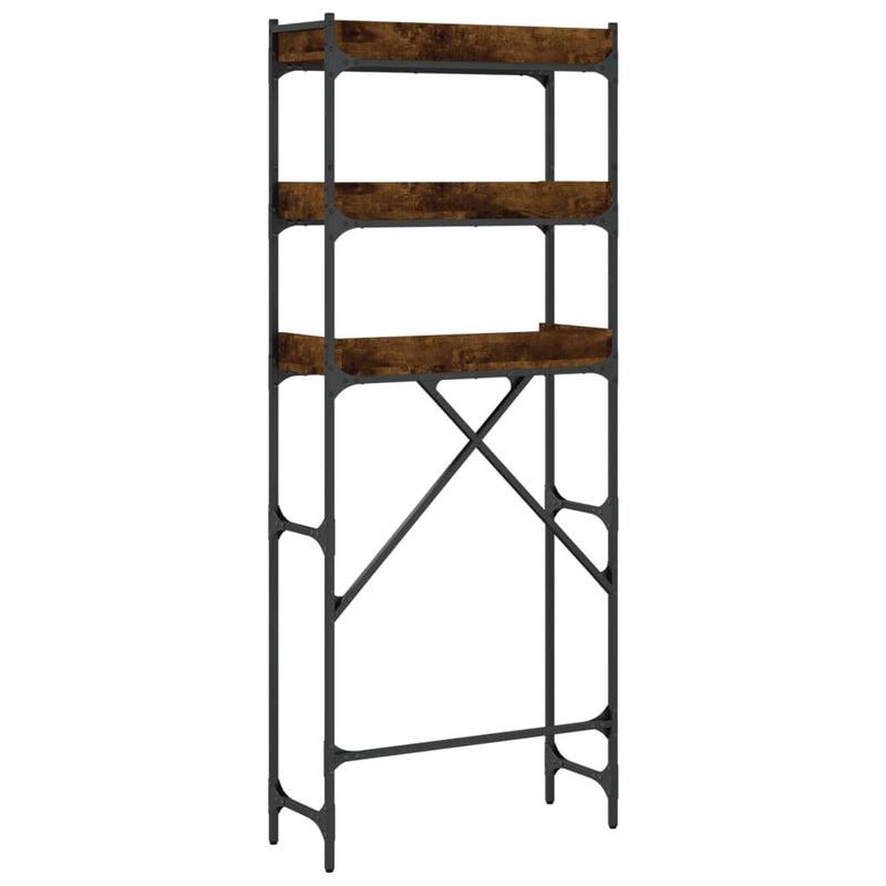 vidaXL füstös tölgy színű szerelt fa mosógéppolc 67 x 25 x 163 cm