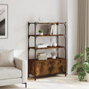 vidaXL 3 szintes füstös tölgy szerelt fa könyvespolc 70x30x109,5 cm