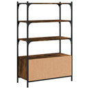 vidaXL 3 szintes füstös tölgy szerelt fa könyvespolc 70x30x109,5 cm