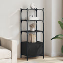 vidaXL 3 szintes fekete szerelt fa könyvespolc 41 x 30 x 109,5 cm