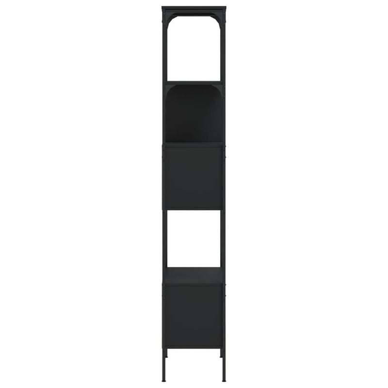 vidaXL 5 szintes fekete szerelt fa könyvespolc 76 x 33 x 188,5 cm