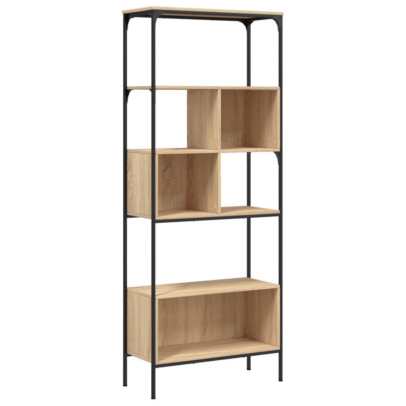 vidaXL 5 szintes sonoma tölgy színű fa könyvespolc 76 x 33 x 188,5 cm