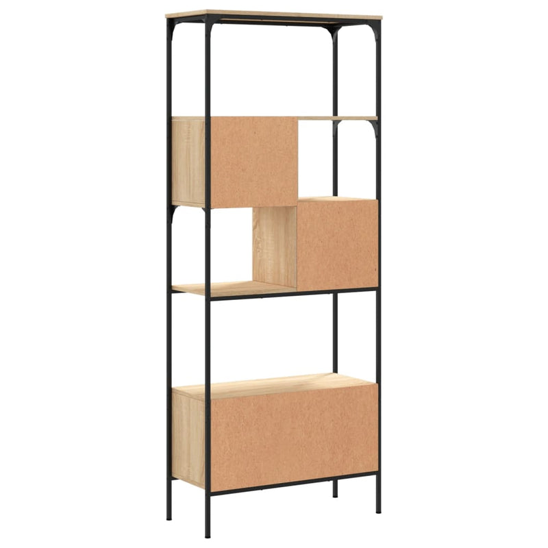 vidaXL 5 szintes sonoma tölgy színű fa könyvespolc 76 x 33 x 188,5 cm