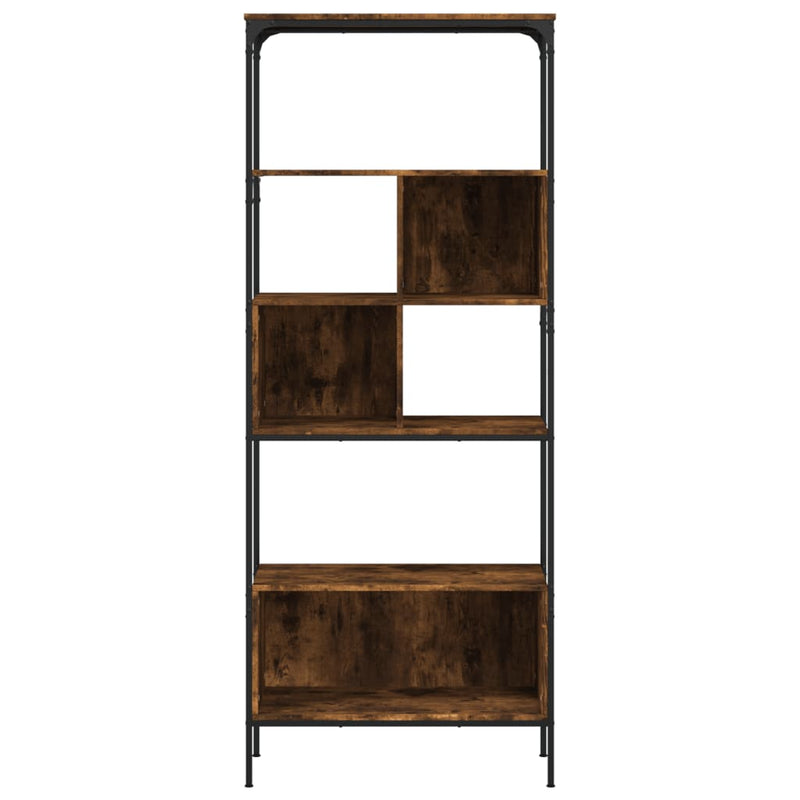 vidaXL 5 szintes füstös tölgy szerelt fa könyvespolc 76x33x188,5 cm