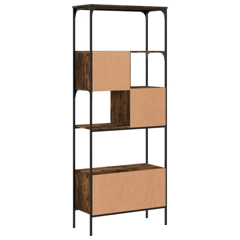 vidaXL 5 szintes füstös tölgy szerelt fa könyvespolc 76x33x188,5 cm