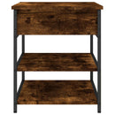 vidaXL füstös tölgy színű szerelt fa cipőtároló pad 70x42,5x50 cm