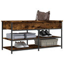 vidaXL füstös tölgy színű szerelt fa cipőtároló pad 100 x 42,5 x 50 cm