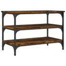 vidaXL füstös tölgy színű szerelt fa cipőtároló pad 70 x 38,5 x 49 cm