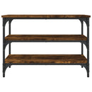 vidaXL füstös tölgy színű szerelt fa cipőtároló pad 70 x 38,5 x 49 cm