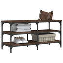 vidaXL barna tölgy színű szerelt fa cipőtároló pad 100 x 38,5 x 49 cm