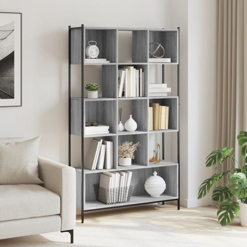 vidaXL szürke sonoma színű szerelt fa könyvespolc 102x28x172 cm