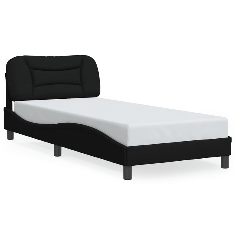 vidaXL ágykeret matrac nélkül Hvar fekete 90x200 cm szövet