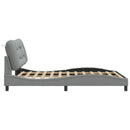 vidaXL világosszürke szövet ágykeret matrac nélkül Hvar 140 x 190 cm