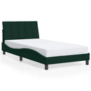 vidaXL sötétzöld bársony ágykeret matrac nélkül Hanko 100x200 cm