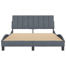 vidaXL sötétszürke bársony ágykeret matrac nélkül Hanko 120x200 cm
