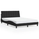 vidaXL fekete bársony ágykeret matrac nélkül Hanko 140 x 190 cm