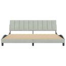 vidaXL világosszürke bársony ágykeret matrac nélkül Hanko 200 x 200 cm