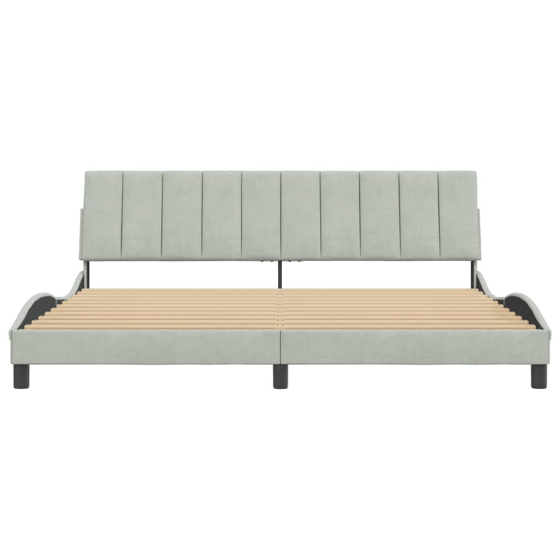 vidaXL világosszürke bársony ágykeret matrac nélkül Hanko 200 x 200 cm