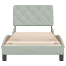 vidaXL világosszürke bársony ágykeret matrac nélkül 90x190 cm