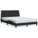 vidaXL fekete bársony ágykeret matrac nélkül 120x200 cm