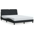 vidaXL fekete bársony ágykeret matrac nélkül 140 x 190 cm