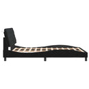 vidaXL fekete bársony ágykeret matrac nélkül 140 x 190 cm