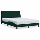 vidaXL sötétzöld bársony ágykeret matrac nélkül 140 x 190 cm