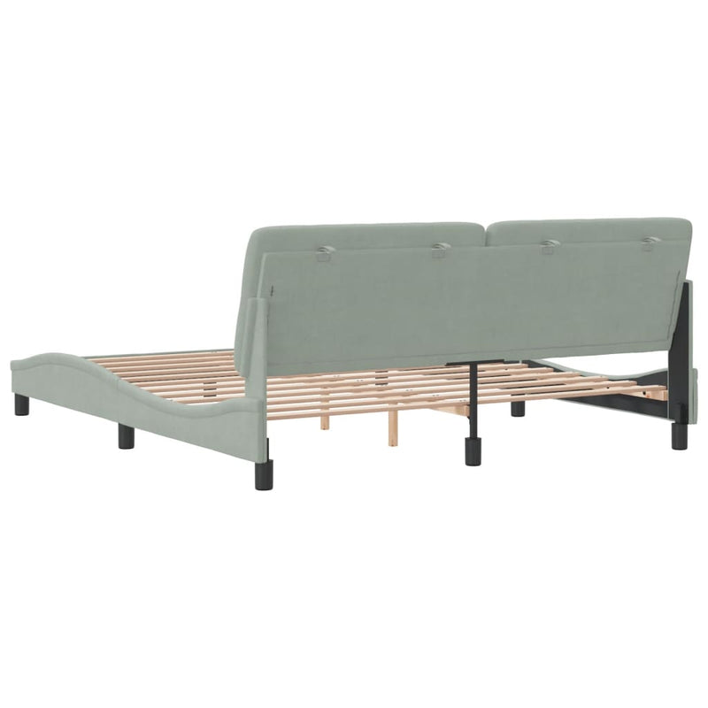 vidaXL világosszürke bársony ágykeret matrac nélkül 180 x 200 cm