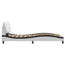 vidaXL fehér és fekete műbőr ágykeret matrac nélkül Hvar 80 x 200 cm