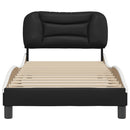 vidaXL fekete és fehér műbőr ágykeret matrac nélkül Hvar 90x190 cm