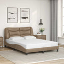vidaXL cappuccino színű műbőr ágykeret matrac nélkül Hvar 140x190 cm