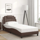 vidaXL barna műbőr ágykeret Viana matrac nélkül 80 x 200 cm