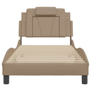 vidaXL cappuccino színű műbőr ágykeret Viana matrac nélkül 80 x 200 cm