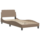 vidaXL cappuccino színű műbőr ágykeret Viana matrac nélkül 80 x 200 cm