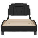 vidaXL fekete műbőr ágykeret Viana matrac nélkül 90x190 cm