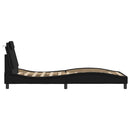 vidaXL fekete műbőr ágykeret Viana matrac nélkül 90x190 cm