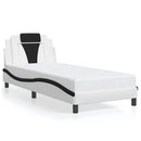 vidaXL fehér és fekete műbőr ágykeret Viana matrac nélkül 90x190 cm