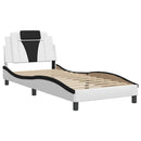vidaXL fehér és fekete műbőr ágykeret Viana matrac nélkül 90x190 cm