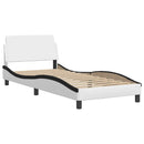 vidaXL fehér és fekete műbőr ágykeret Viana matrac nélkül 90x190 cm