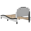 vidaXL fehér és fekete műbőr ágykeret Viana matrac nélkül 90x190 cm