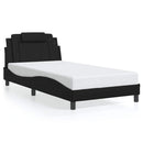 vidaXL fekete műbőr ágykeret Viana matrac nélkül 100x200 cm
