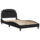 vidaXL fekete műbőr ágykeret Viana matrac nélkül 100x200 cm