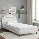 vidaXL fehér műbőr ágykeret Viana matrac nélkül 100x200 cm